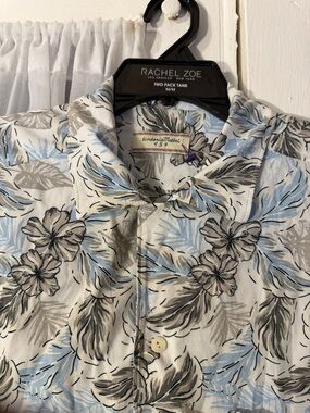 Tintoria Mattei 954 Floral Button-Up Shirt Men’s Size Medium Blue/Gray